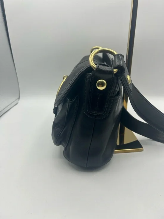 Coach Black Leather Shoulder Bag with Gold Hardware - Picture 5 of 16